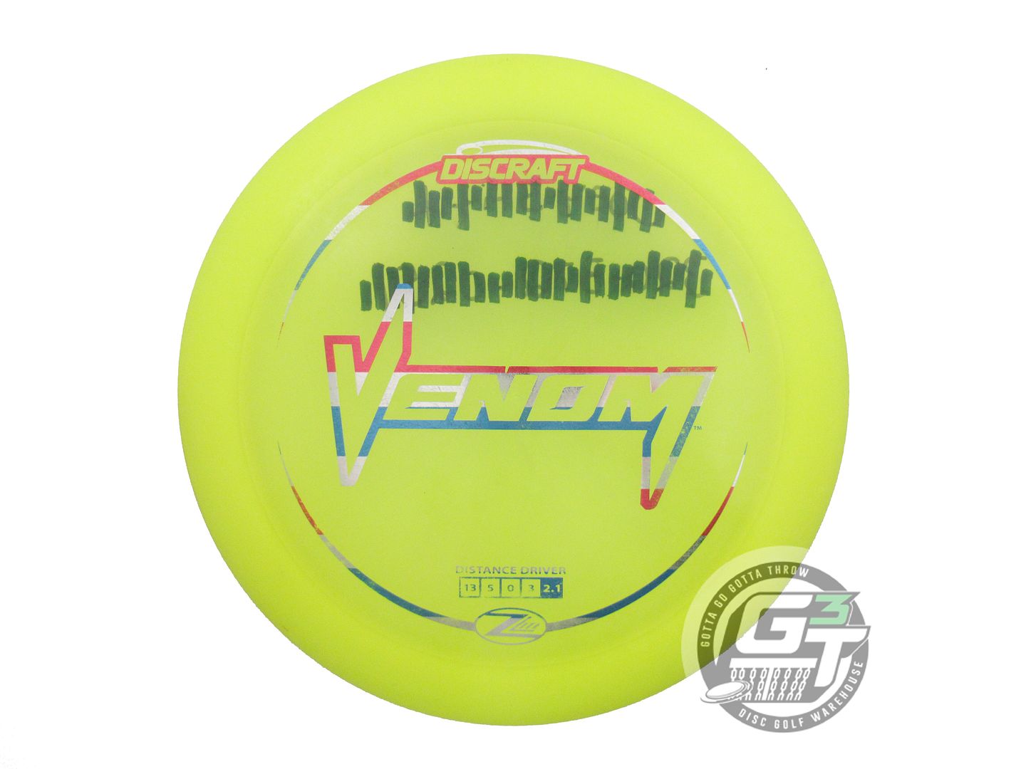 USED Discraft Z Lite Venom 156g Yellow Stripe Foil Distance Driver Golf Disc