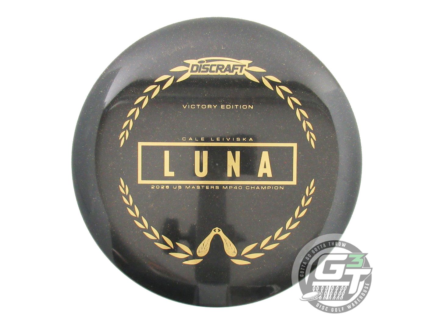 USED Discraft [LEIVISKA] Midnight Shimmer Z Luna 176g Gold Star Foil Putter Disc