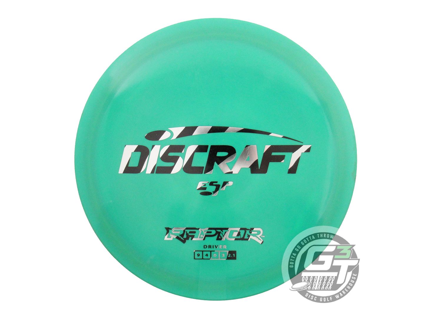 USED Discraft ESP Raptor 172g Green Zebra Foil Distance Driver Golf Disc