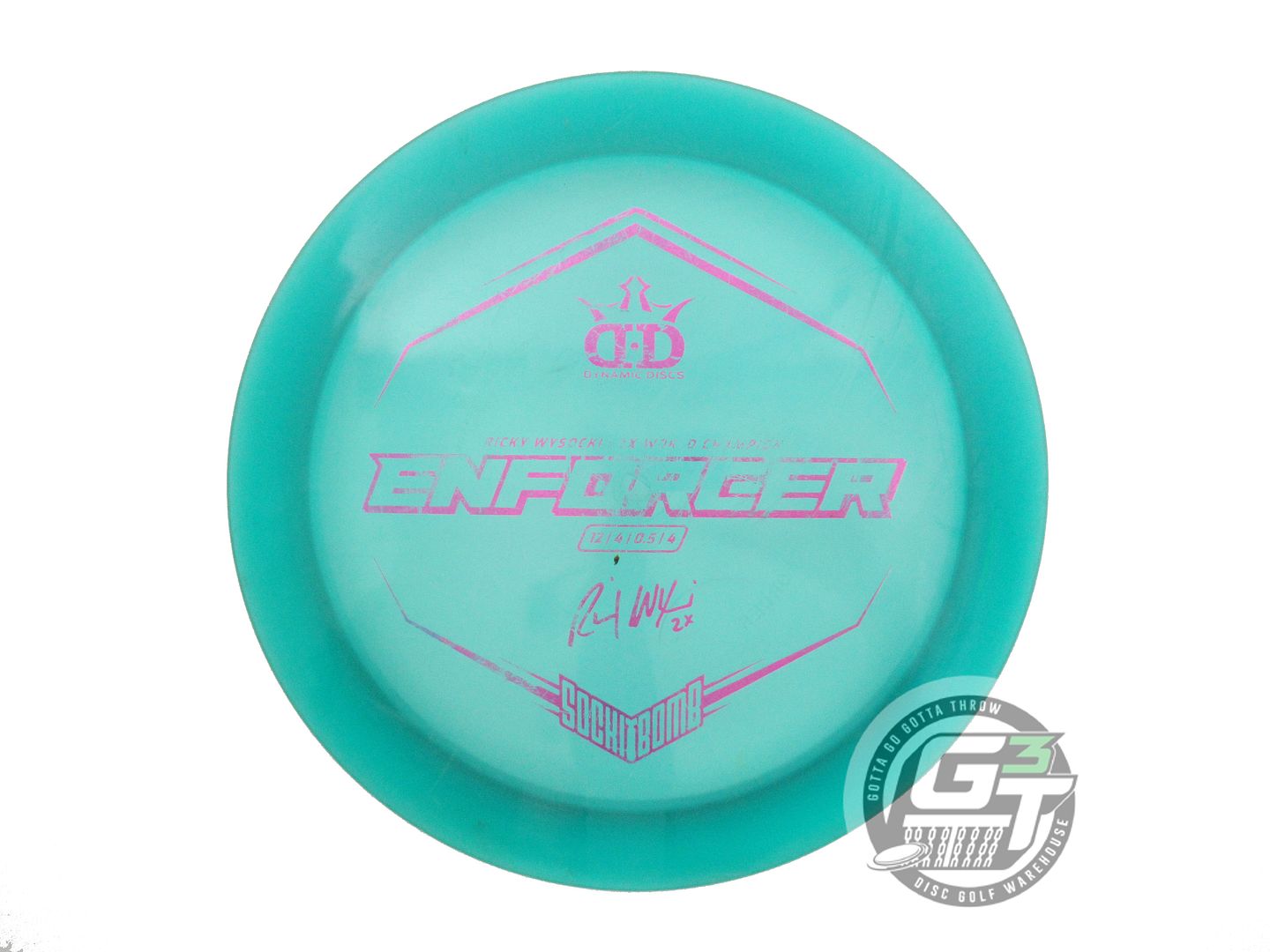 USED Dynamic Discs [WYSOCKI] Lucid Enforcer 173g Seafoam Magenta Driver Disc