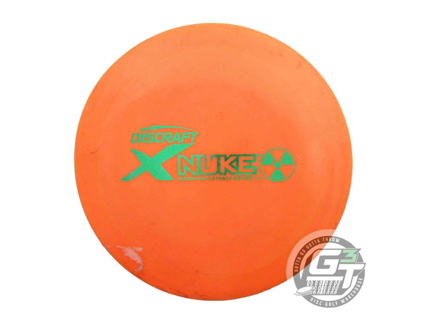 USED Discraft X-OUT X Nuke 167g Orange Green Foil Distance Driver Golf Disc