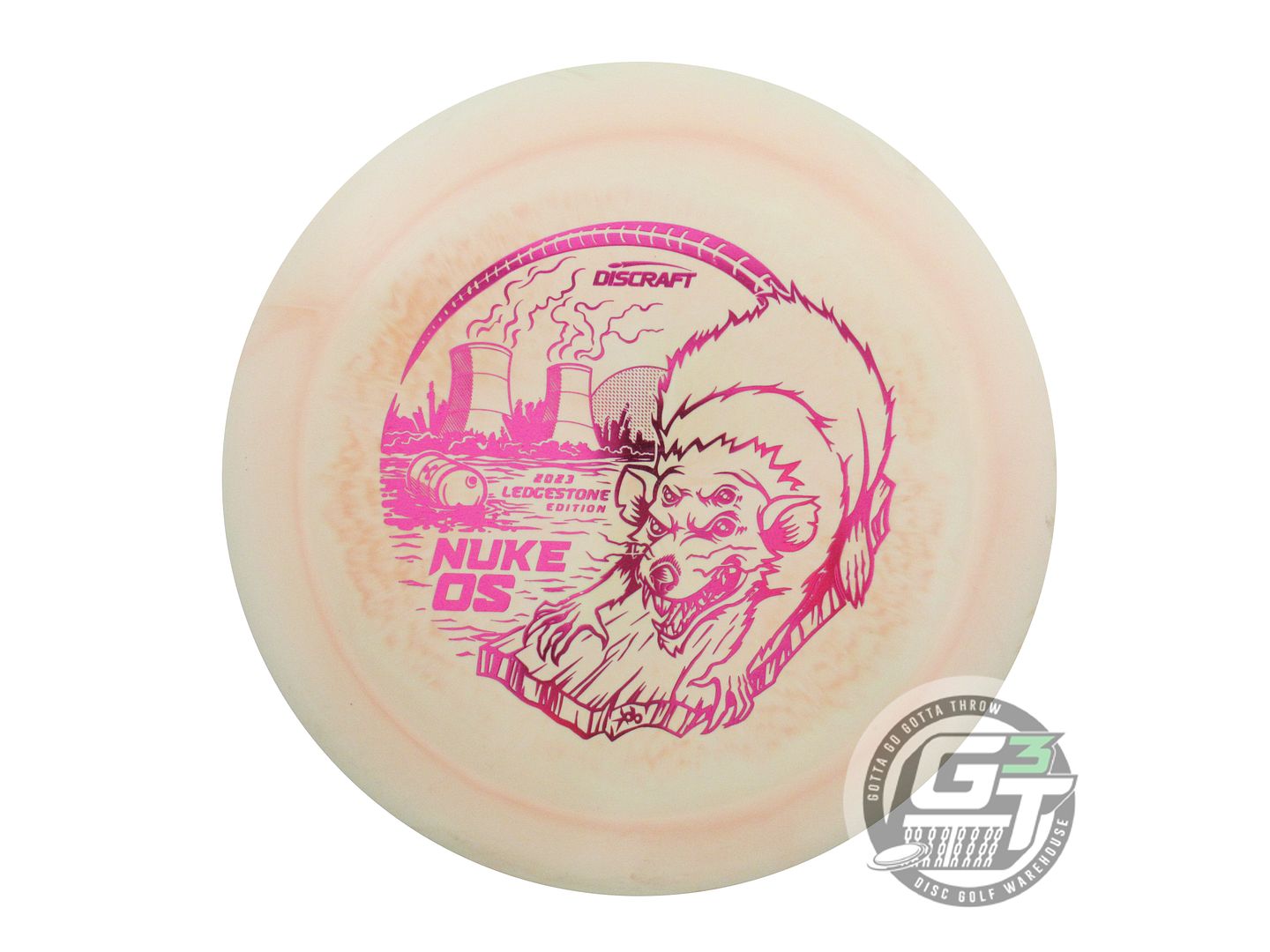USED Discraft [LEDGESTONE] ESP Nuke OS 165g Peach Magenta Foil Driver Golf Disc