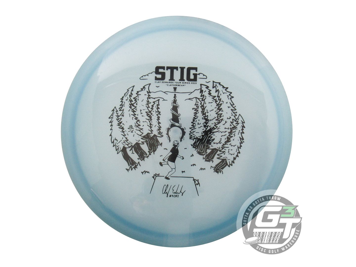 USED Kastaplast [EDWARDS] K1 Hard Stig 174g Sky Blue Black Stamp Midrange Disc