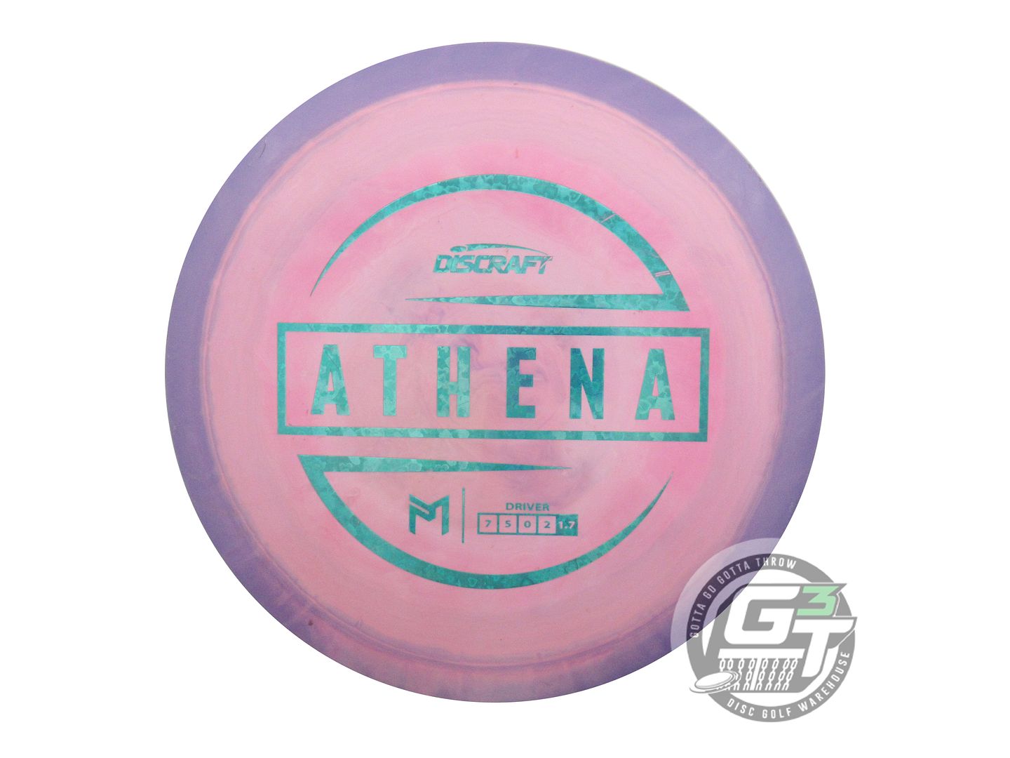 USED Discraft [McBETH] ESP Athena 175g Purple-Pink Teal Heart Driver Golf Disc