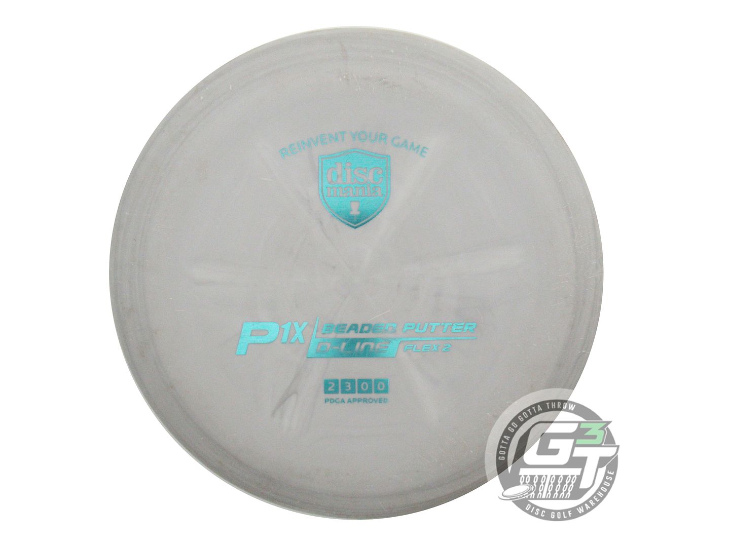 USED DiscMania D-Line Flex 2 P1x 175g Lt. Gray Aqua Foil Putter Golf Disc