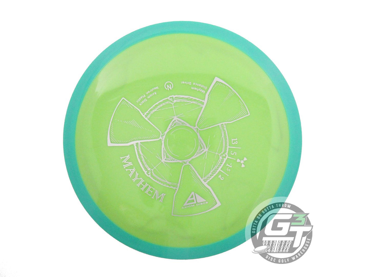 NOS Axiom Discs Neutron Mayhem 166g Lime Seafoam Rim Distance Driver Golf Disc