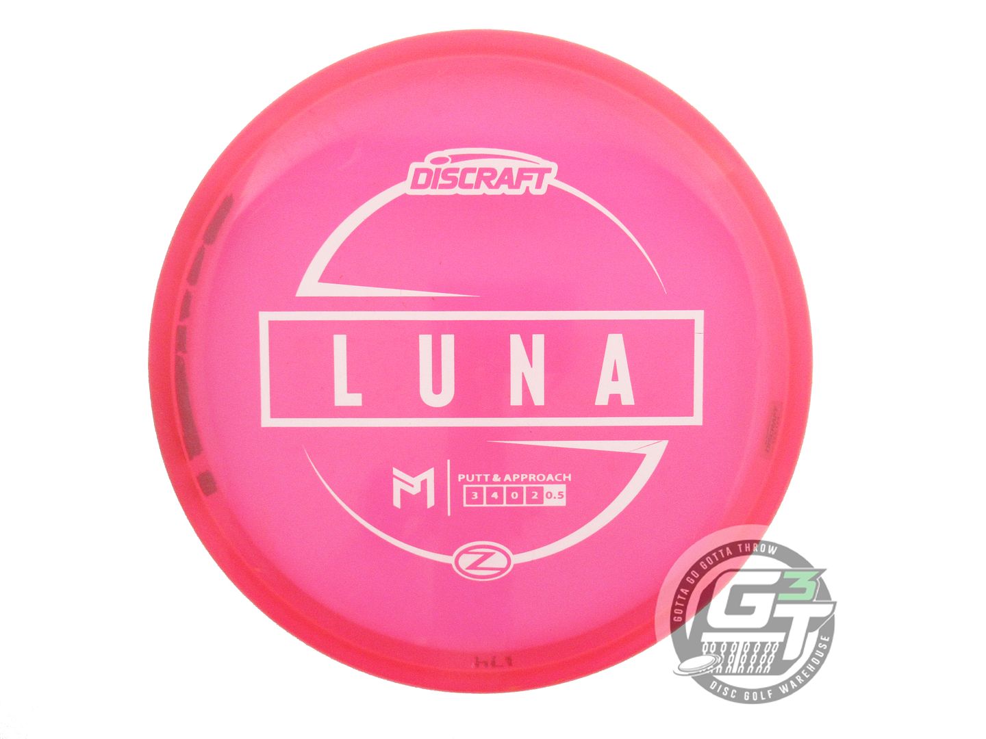 USED Discraft [McBETH] Z Luna 174g Pink White Stamp Putter Golf Disc