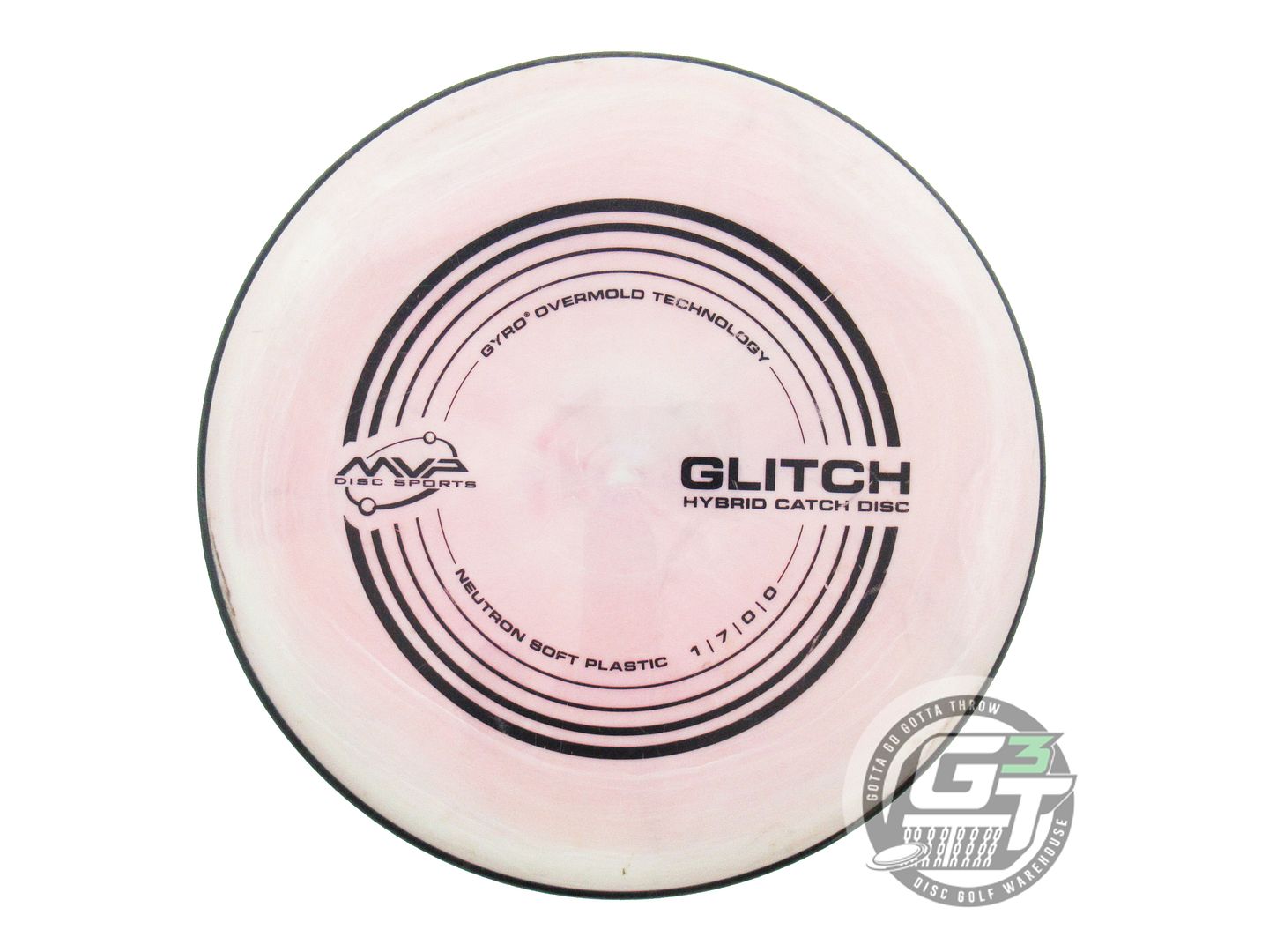 USED MVP Disc Sports Neutron Soft Glitch 152g Lt. Pink-Cream Putter Disc