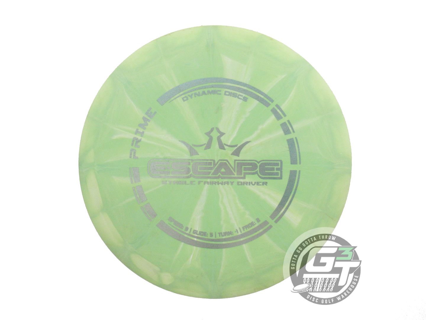 USED Dynamic Discs Prime Burst Escape 173g Green Gray Foil Fairway Driver Disc
