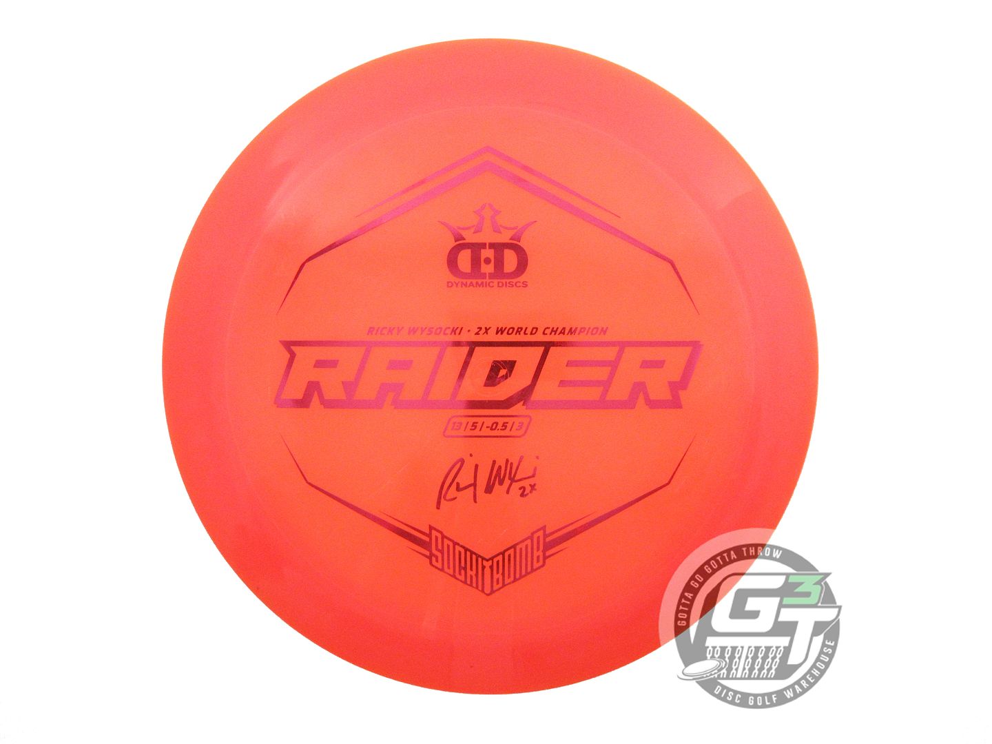 USED Dynamic Discs LE [WYSOCKI] Lucid Raider 176g Orange Distance Driver Disc