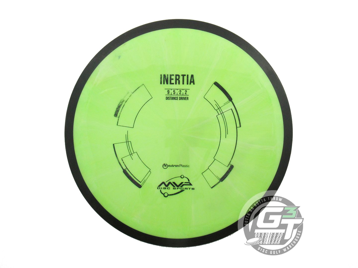 USED MVP Disc Sports Neutron Inertia 166g Lime Distance Driver Golf Disc