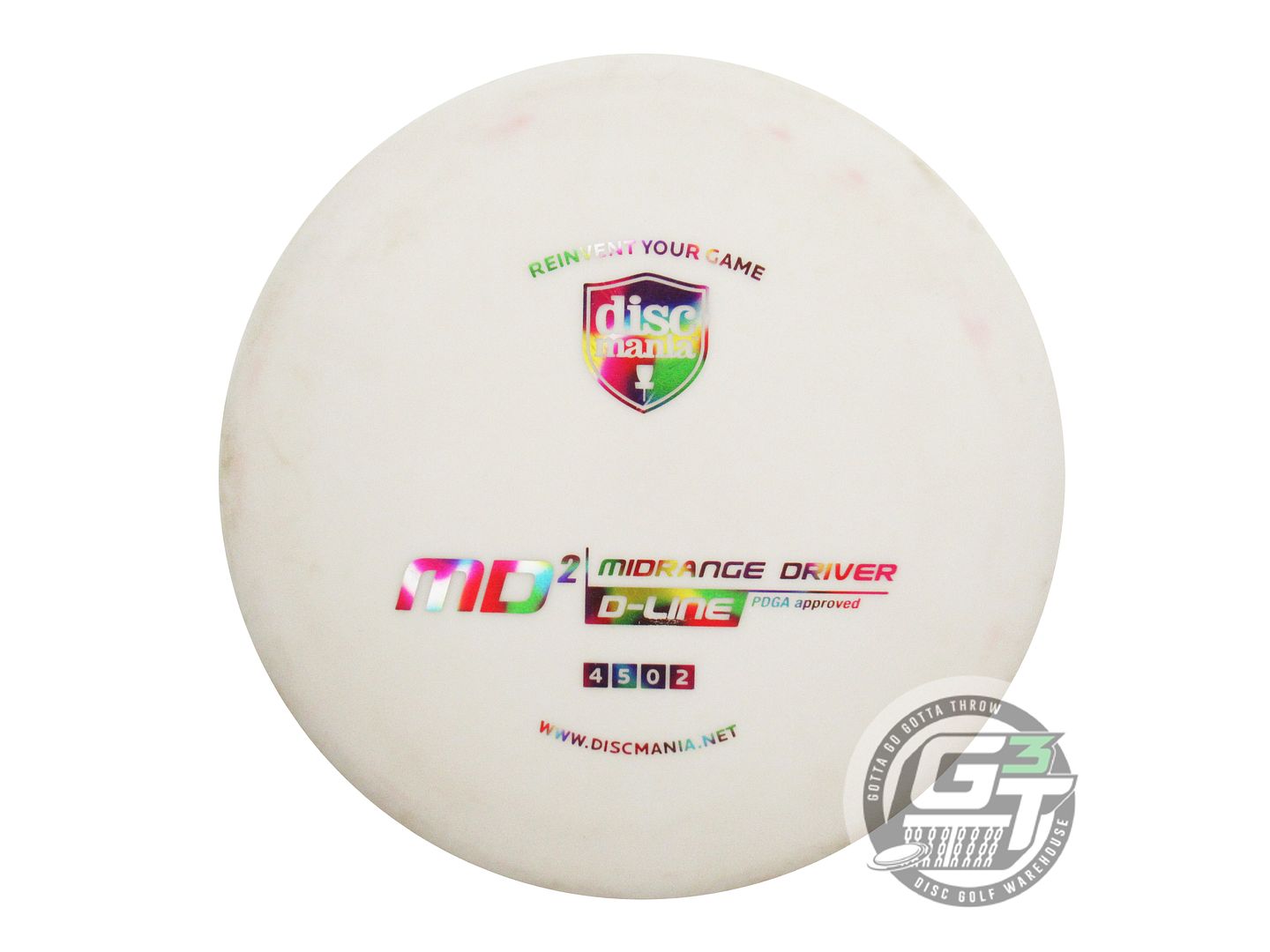 USED DiscMania D-Line MD2 180g Ivory Jellybean Foil Midrange Golf Disc