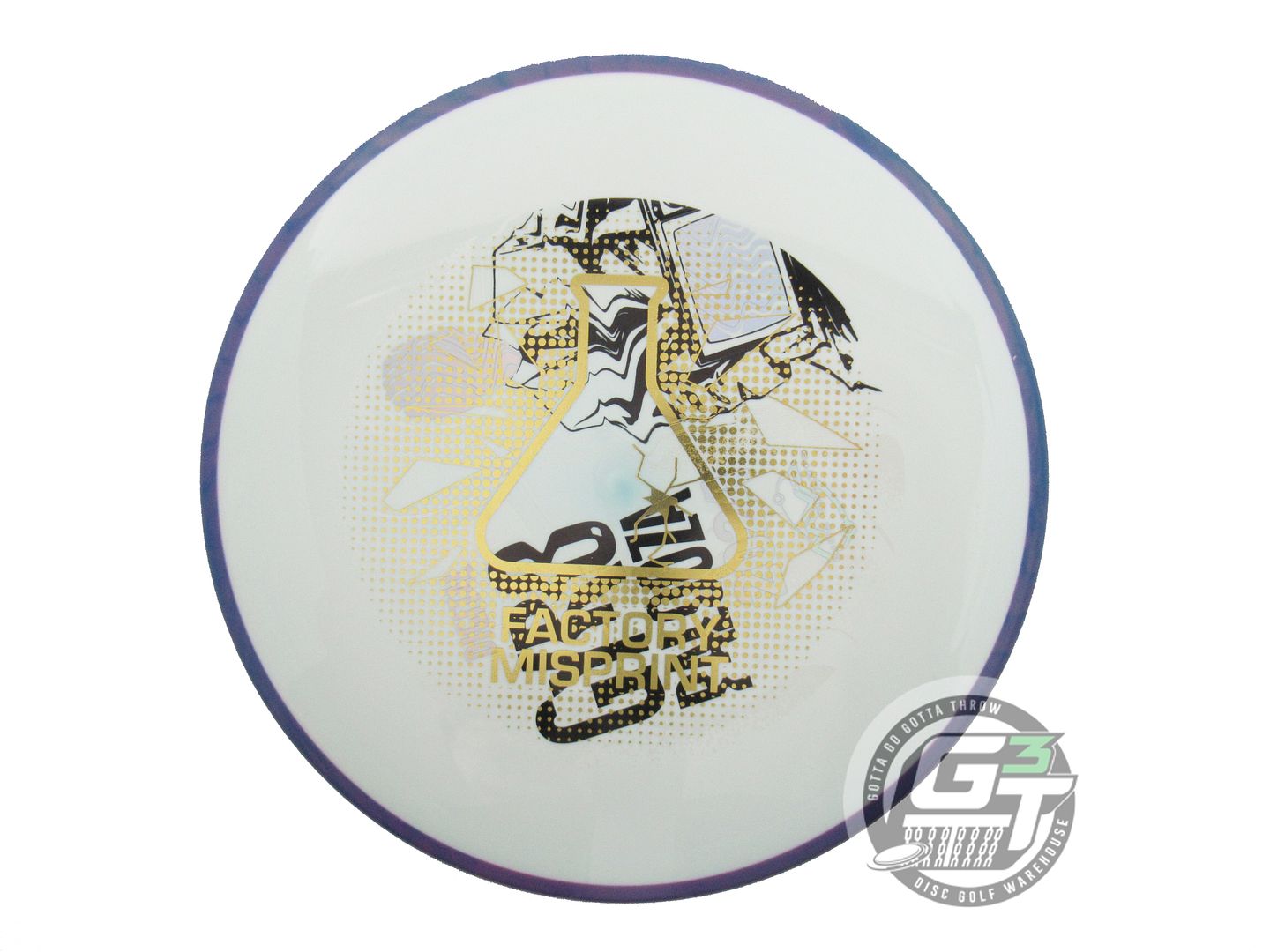 NOS Axiom Discs X-OUT Neutron Balance 177g White Purple Rim Midrange Golf Disc