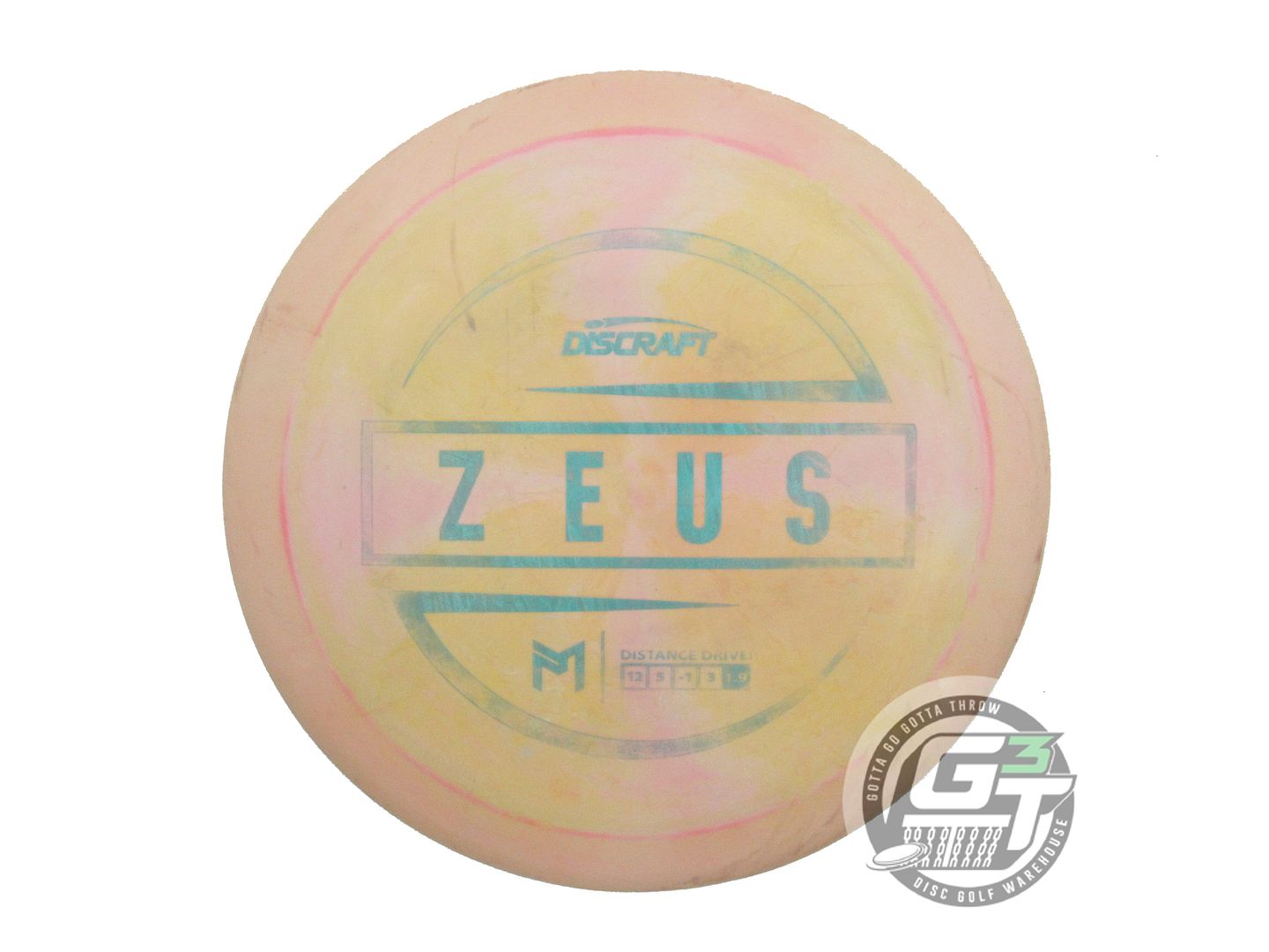 USED Discraft [McBETH] ESP Zeus 175g Peach-Yellow Teal Foil Driver Golf Disc