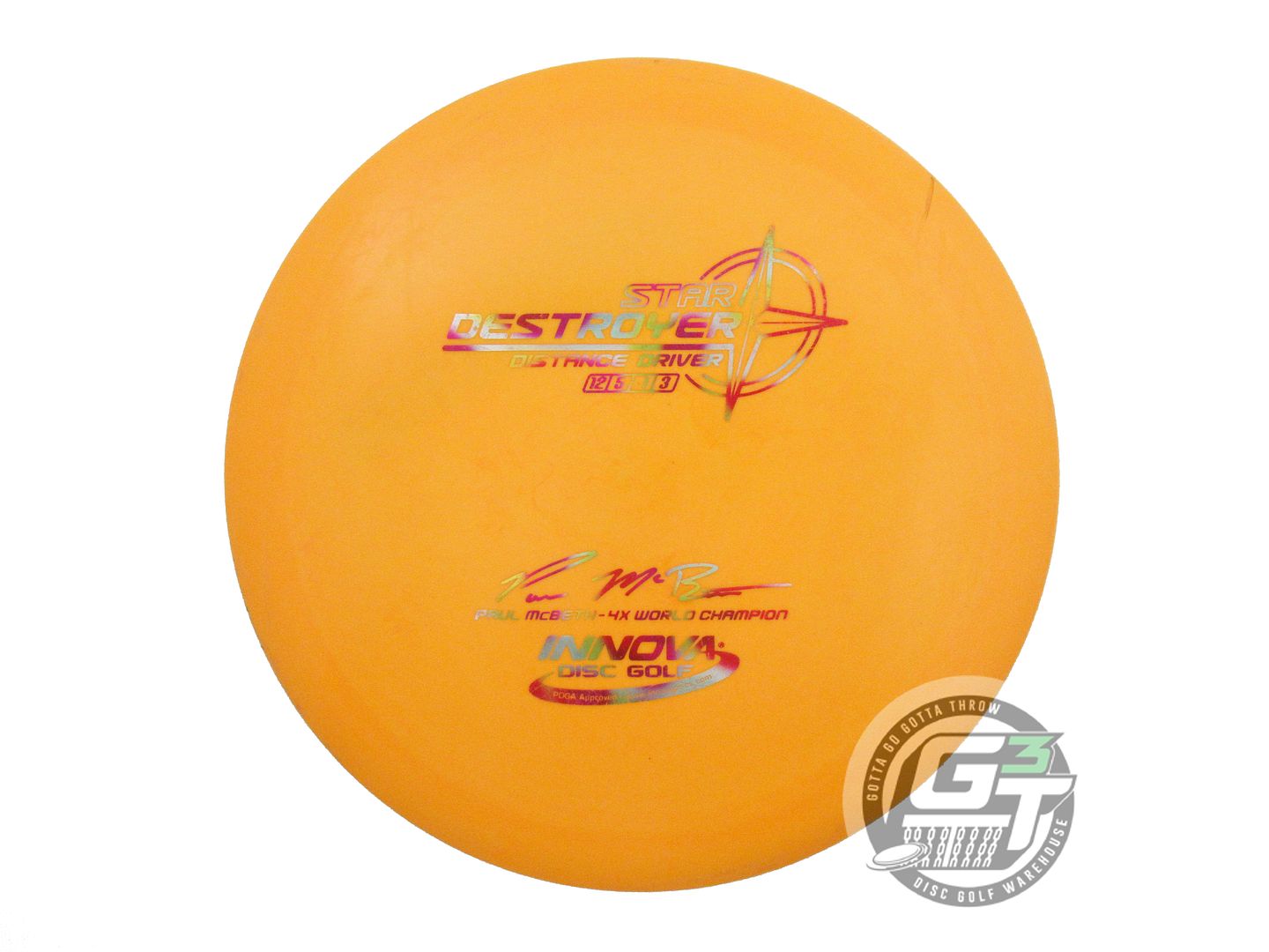 USED Innova [McBETH] Star Destroyer 174g Orange Jellybean Foil Driver Golf Disc