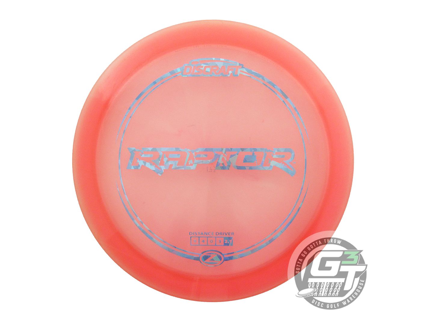 USED Discraft Z Raptor 173g Coral Teal Shatter Foil Distance Driver Golf Disc