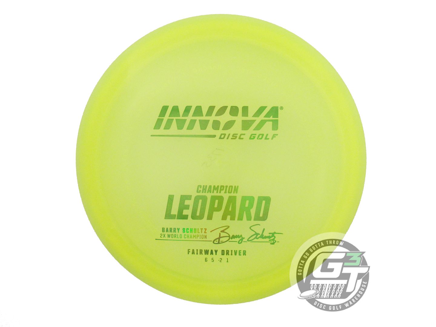 NOS Innova Champion Leopard 175g Yellow Lime Foil Fairway Driver Golf Disc