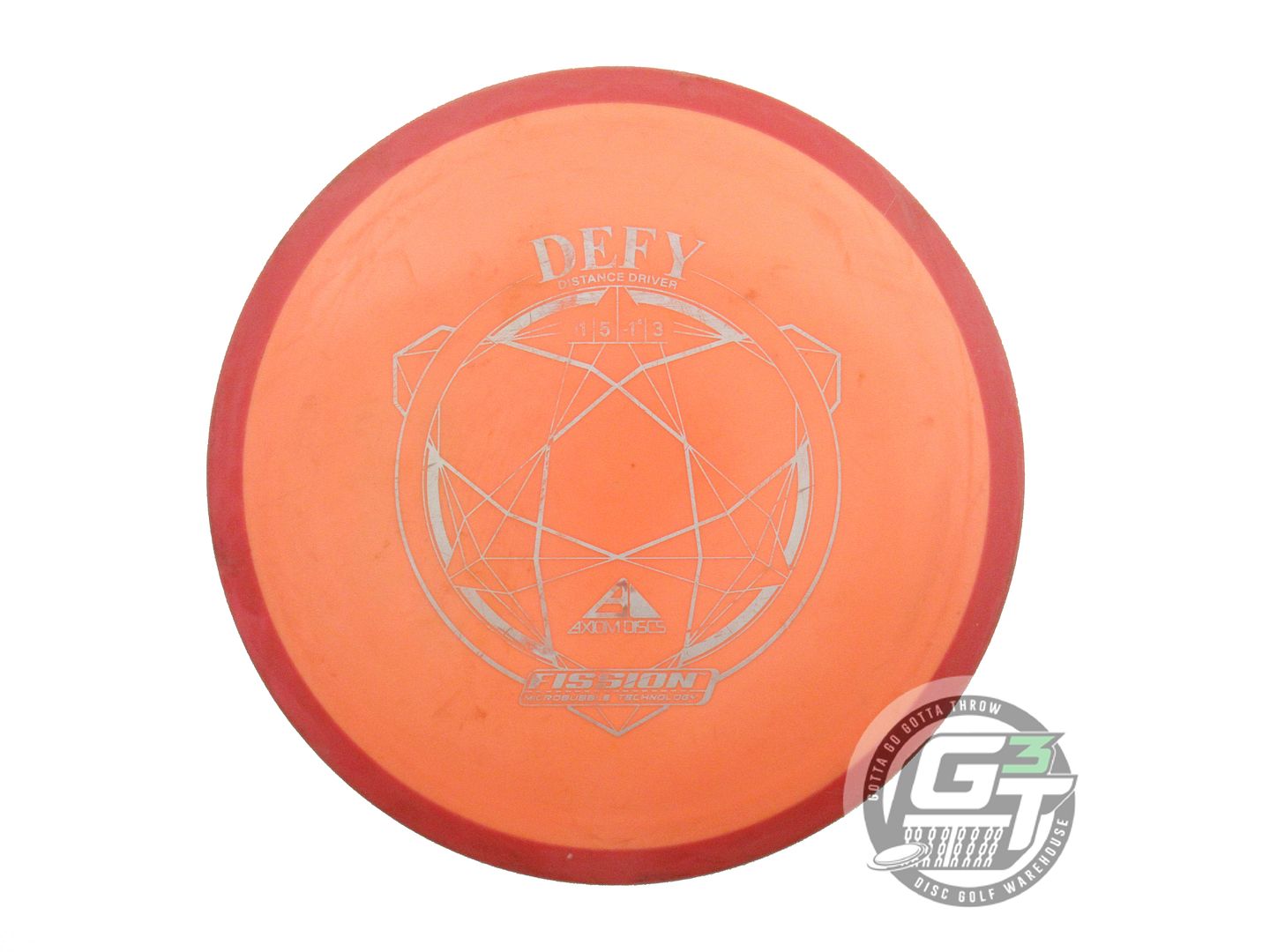 USED Axiom Discs Fission Defy 168g Orange Red Rim Distance Driver Golf Disc