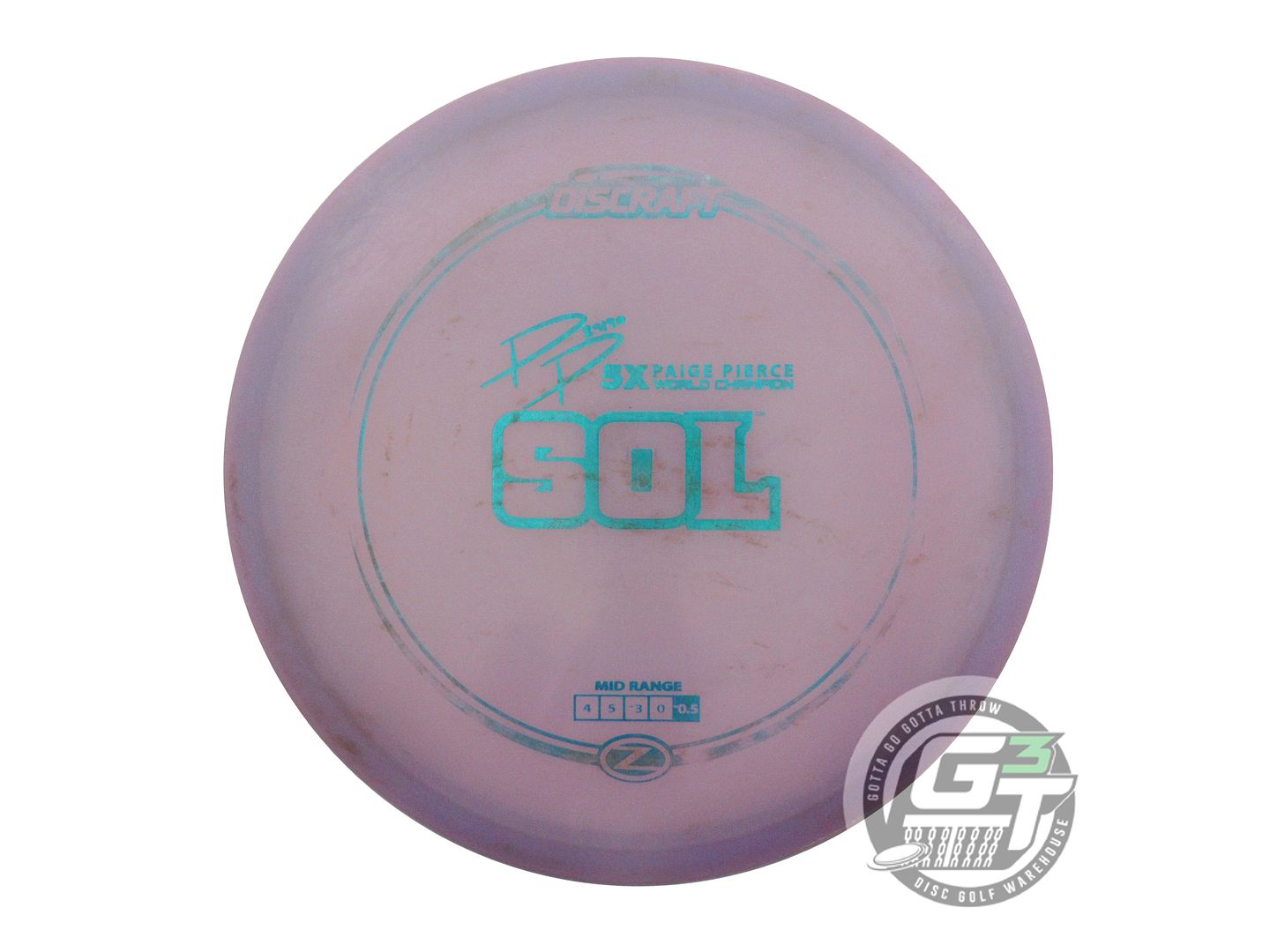USED Discraft [PIERCE] Z Sol 174g Purple Teal Foil Midrange Golf Disc