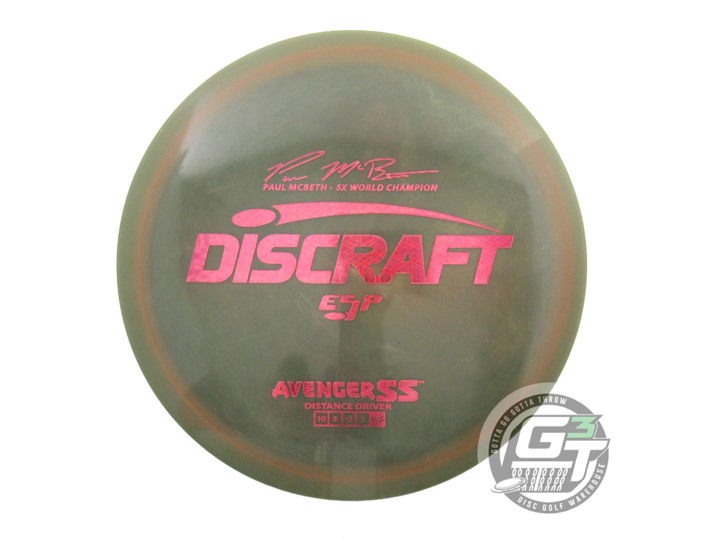 USED Discraft [McBETH] ESP Avenger SS 180g Green-Brown Pink Tron Driver Disc