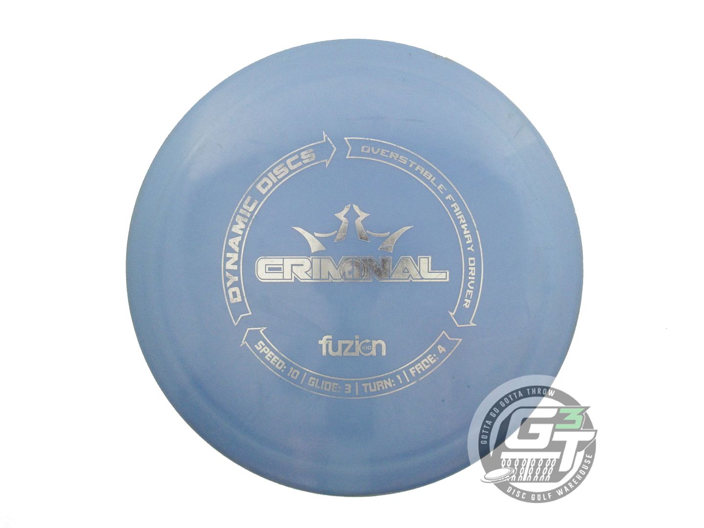 USED Dynamic Discs BioFuzion Criminal 173g Blue Silver Foil Driver Golf Disc