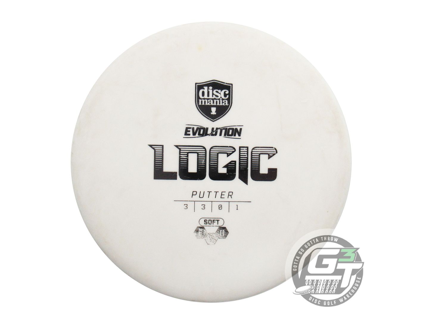 USED DiscMania EXO Soft Logic 174g White Black Stamp Putter Golf Disc