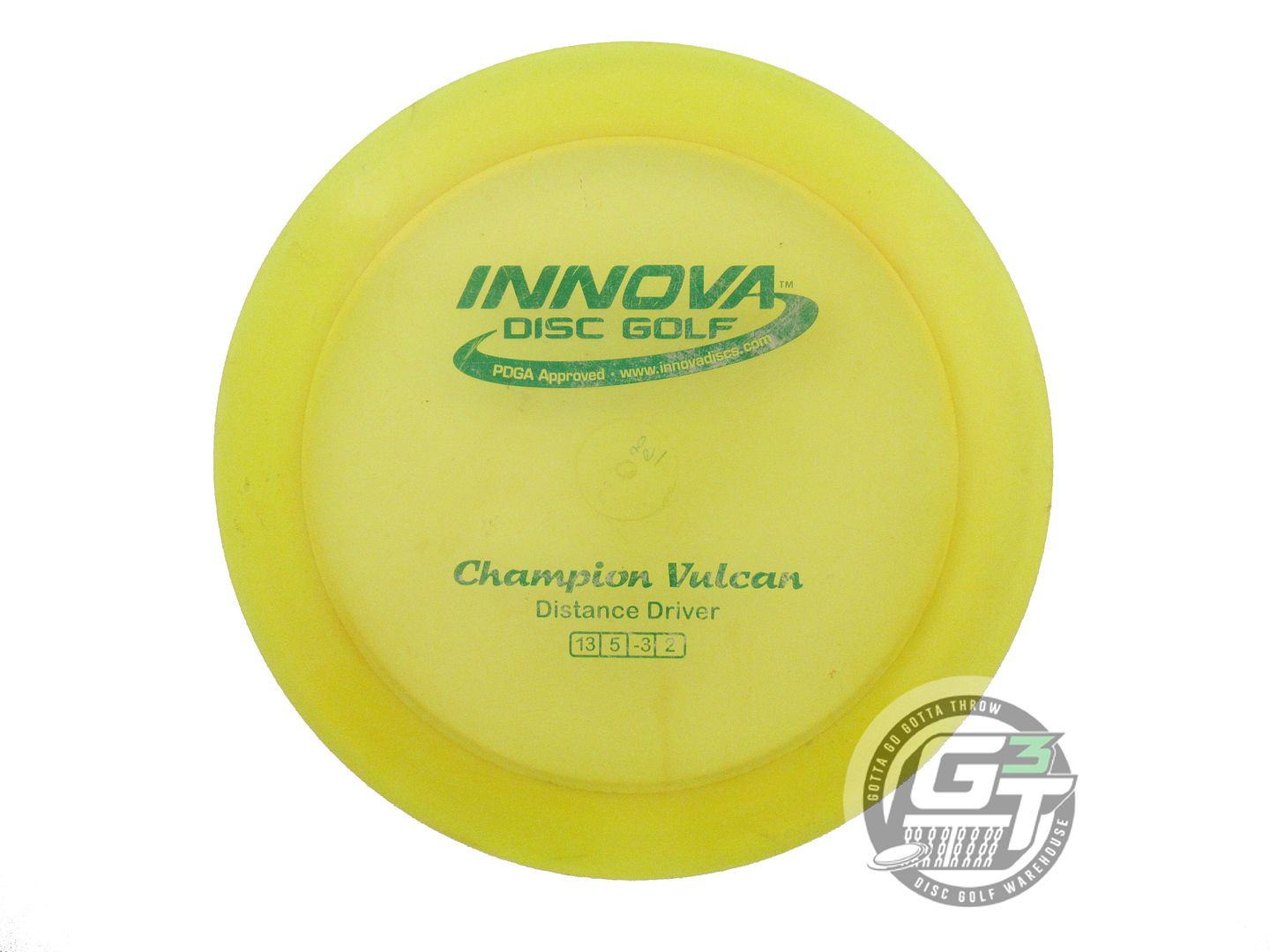 USED Innova Champion Vulcan 168g Yellow Green Foil Distance Driver Golf Disc