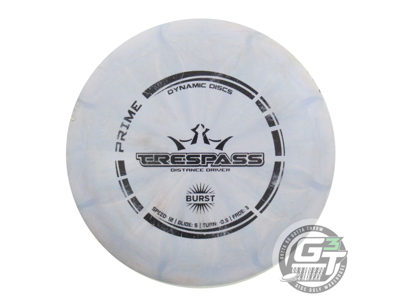 USED Dynamic Discs Prime Burst Trespass 173g Lilac Black Stamp Driver Golf Disc