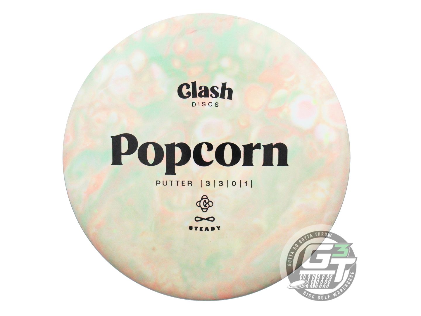 USED Clash Discs Steady Popcorn 172g White HOME DYED Putter Golf Disc