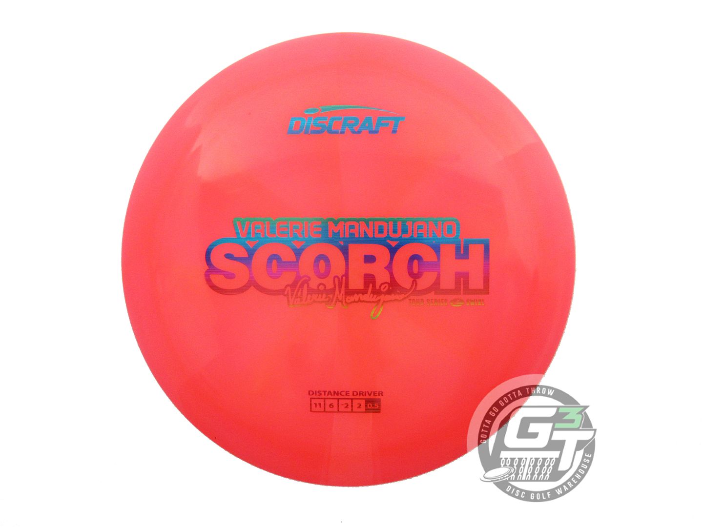 NOS Discraft [MANDUJANO] Z Swirl Scorch 176g Red-Pink Distance Driver Golf Disc