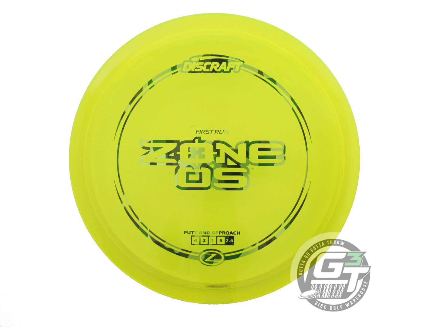 NOS Discraft FIRST RUN Z Zone OS 175g Yellow Green Camo Foil Putter Golf Disc