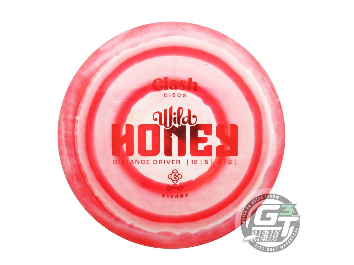 USED Clash Discs Steady Ring Wild Honey 174g Red-White Distance Driver Golf Disc
