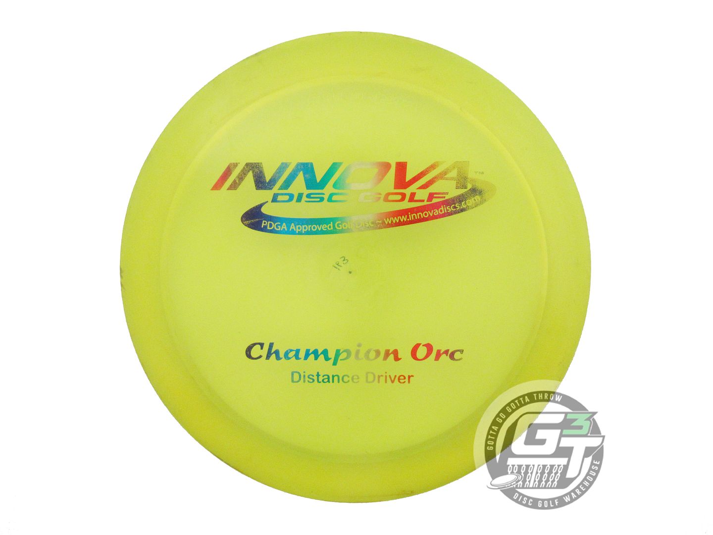 USED Innova Champion Orc 163g Yellow Rainbow Foil PFN Distance Driver Golf Disc