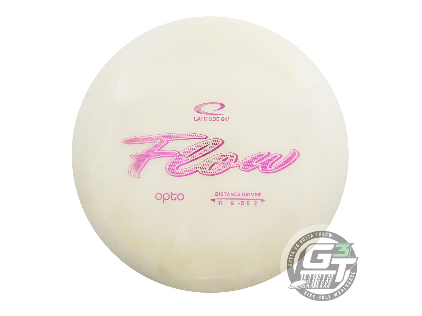 USED Latitude 64 Opto Flow 176g White Magenta Foil Distance Driver Golf Disc