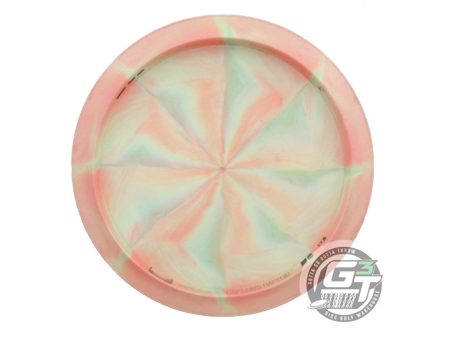 USED Discraft [CAPTAIN'S] ESP Raptor 173g Coral-Lime Distance Driver Golf Disc