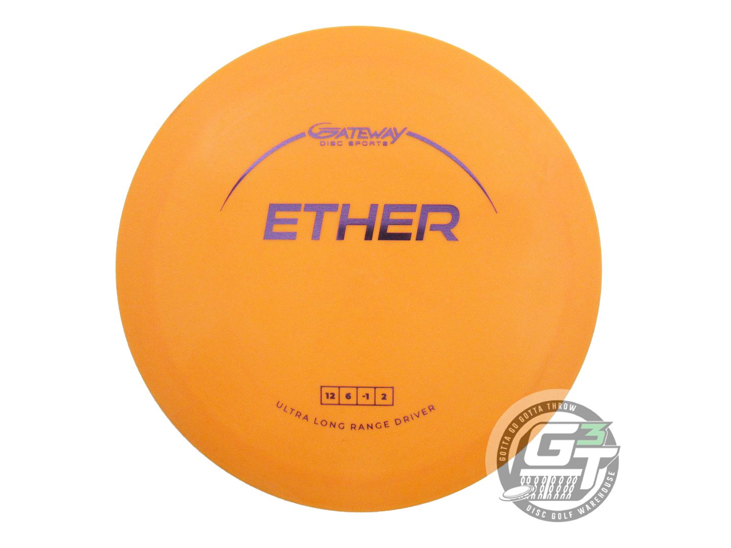 USED Gateway NXT Ether 175g Orange Purple Foil Distance Driver Golf Disc