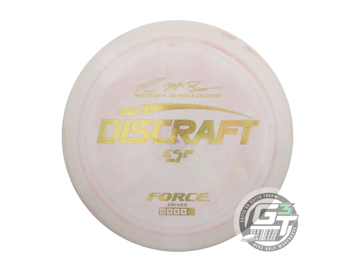 USED Discraft [McBETH] ESP Force 174g Lt. Pink Gold Glitter Foil Driver Disc
