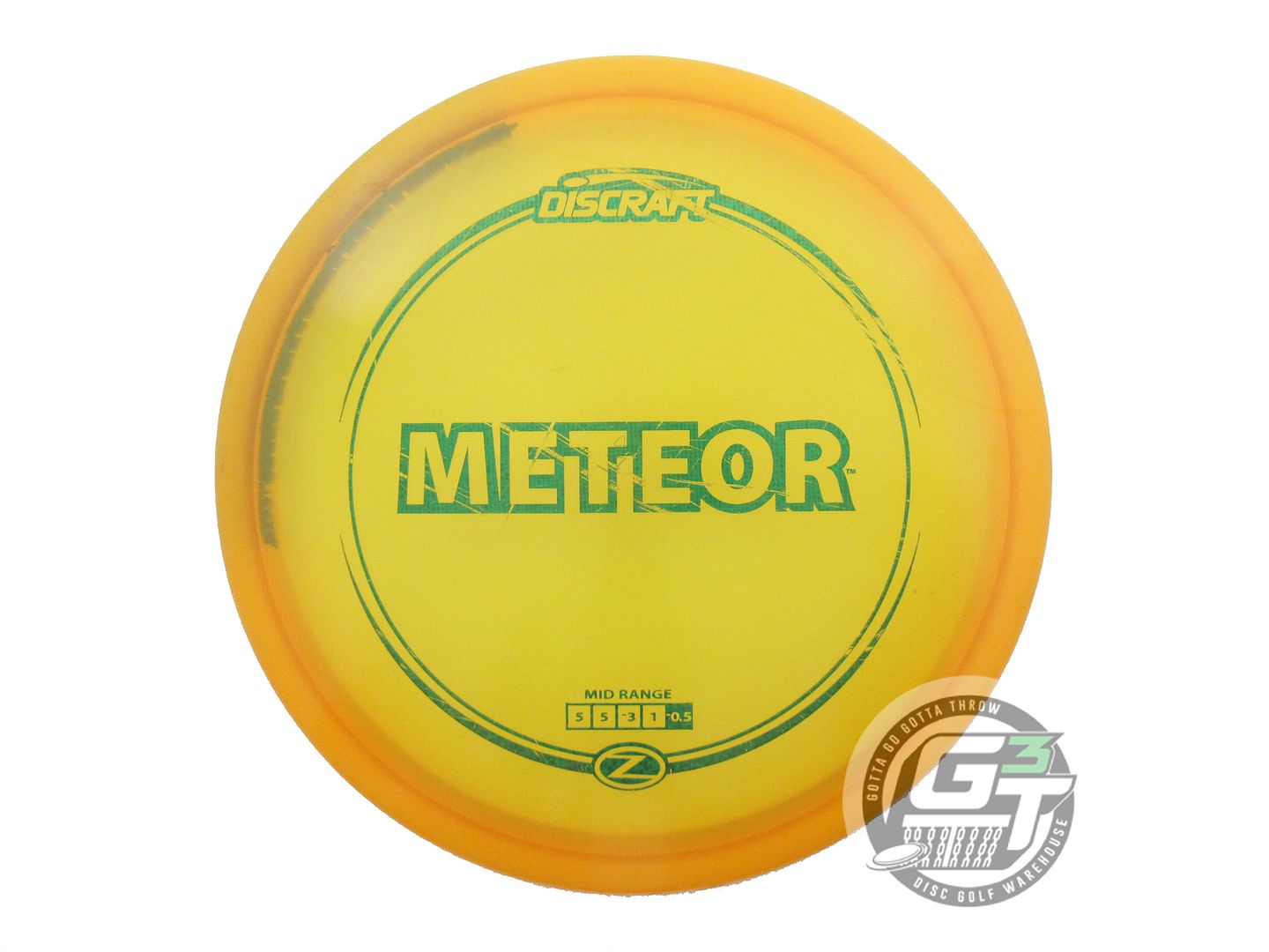 USED Discraft Z Meteor 178g Marigold Green Matrix Foil Midrange Golf Disc