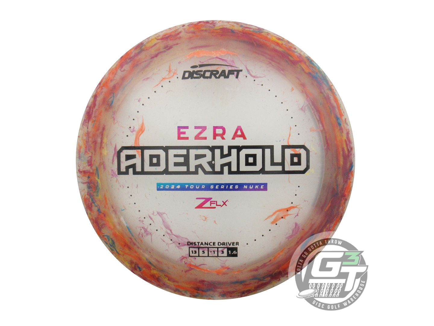USED Discraft [ADERHOLD] Jawbreaker Z FLX Nuke 175g Rainbow Laser Driver Disc