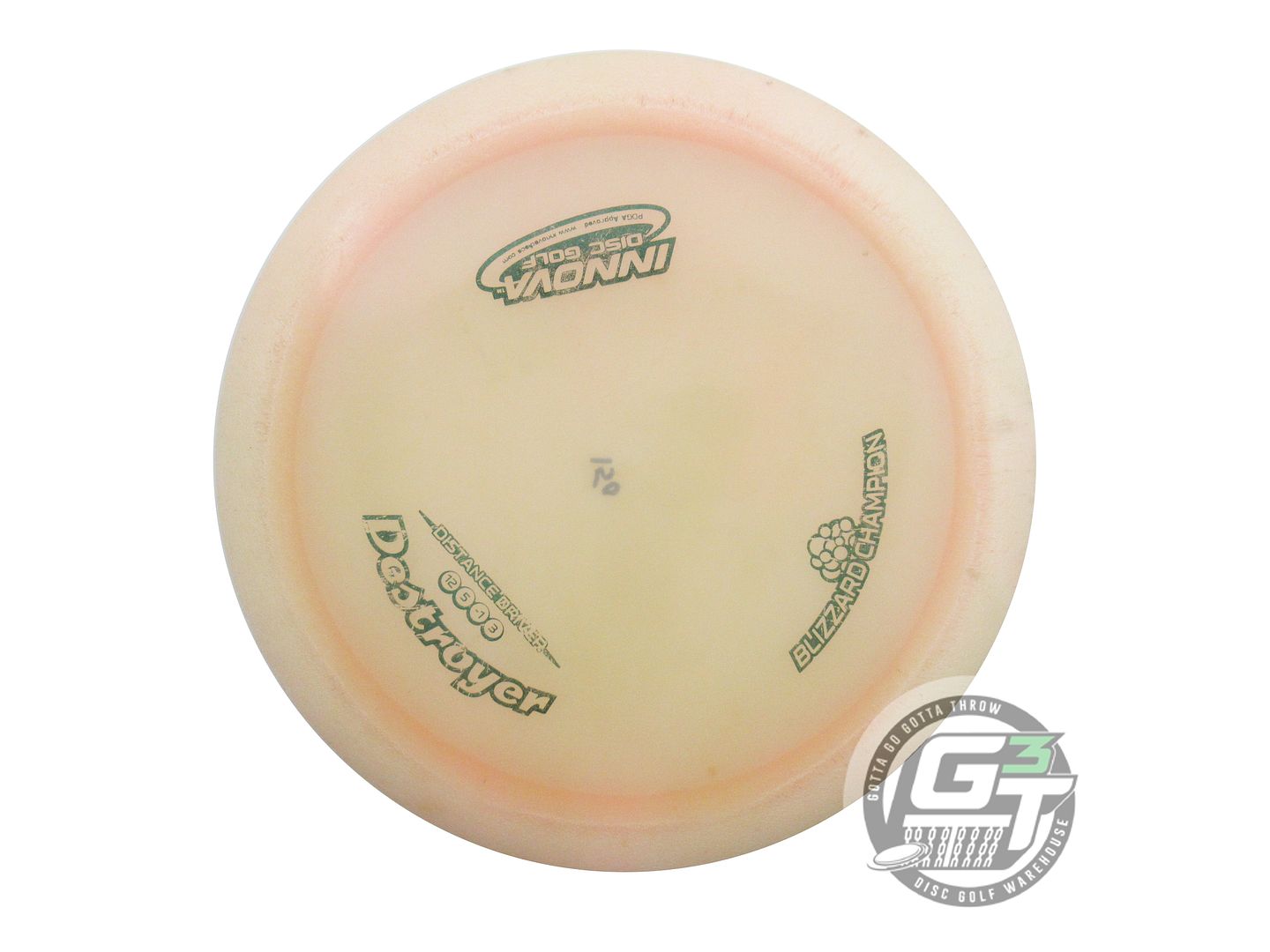 USED Innova Blizzard Destroyer 150g Peach Green Foil Distance Driver Golf Disc