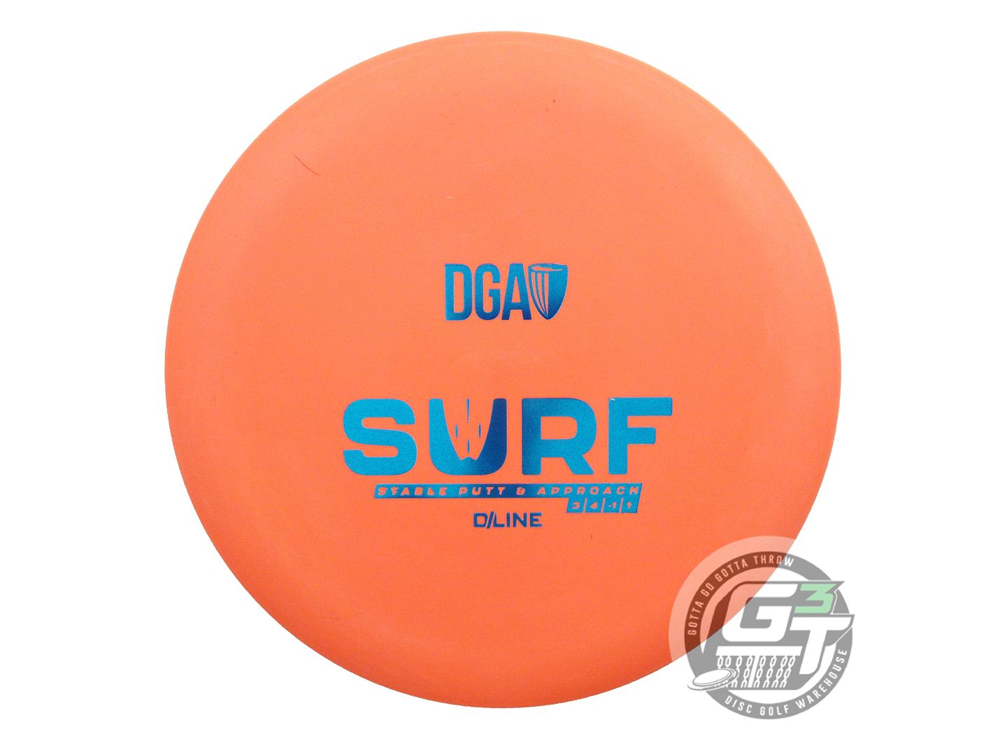NOS DGA D-Line Surf 175g Orange Blue Foil Midrange Golf Disc