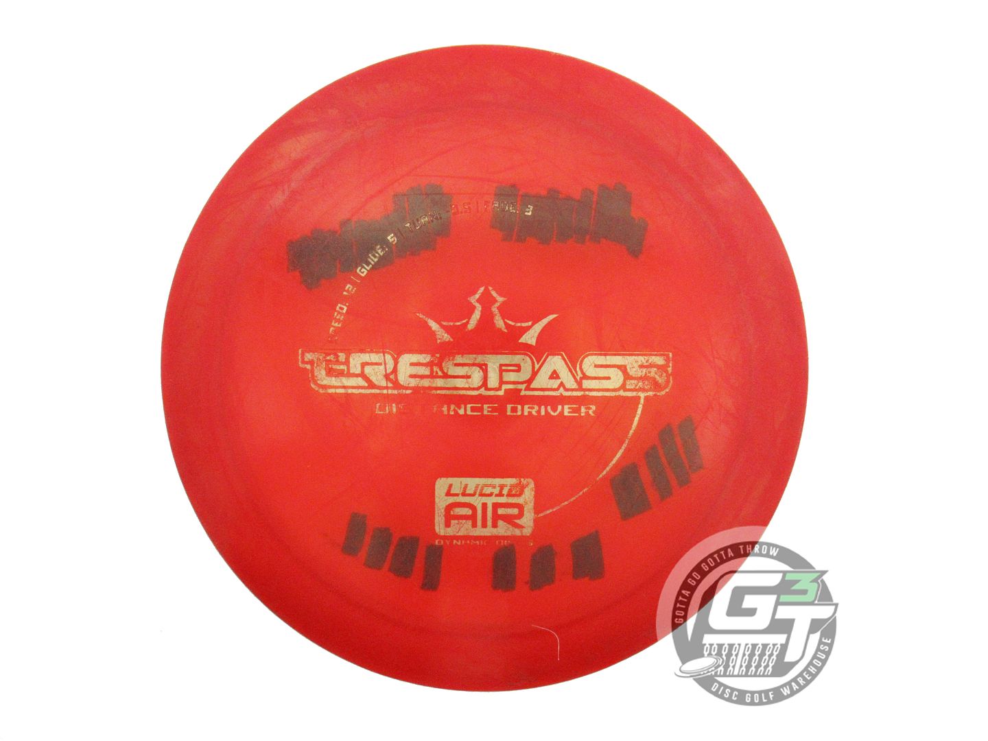 USED Dynamic Discs Lucid AIR Trespass 154g Red Gold Foil Distance Driver Disc