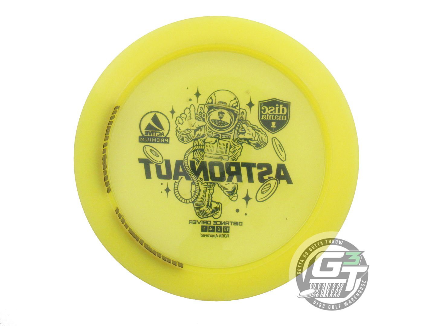USED DiscMania Active Premium Astronaut 175g Yellow Black Stamp A Driver Disc