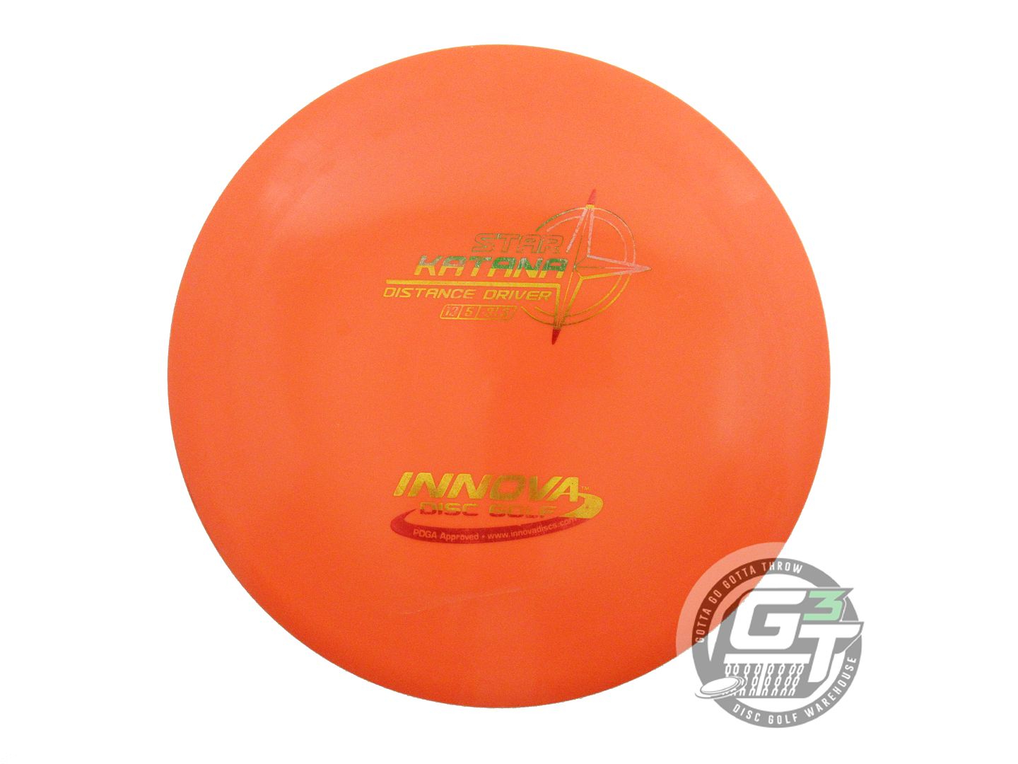 USED Innova Star Katana 170g Orange Rasta Foil Distance Driver Golf Disc