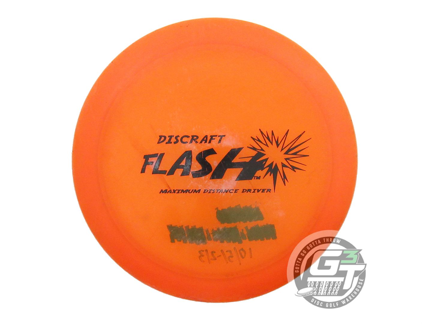 USED Discraft Elite Z Flash 173g Orange Black Stamp Distance Driver Golf Disc