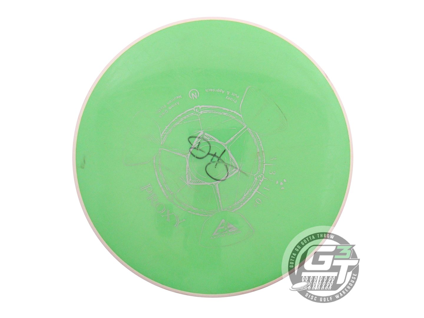 USED Axiom Discs Neutron Proxy 166g Green Pink Rim Putter Golf Disc