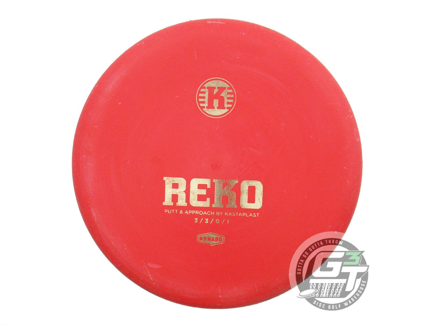 USED Kastaplast K3 Hard Reko 172g Red Gold Foil Putter Golf Disc