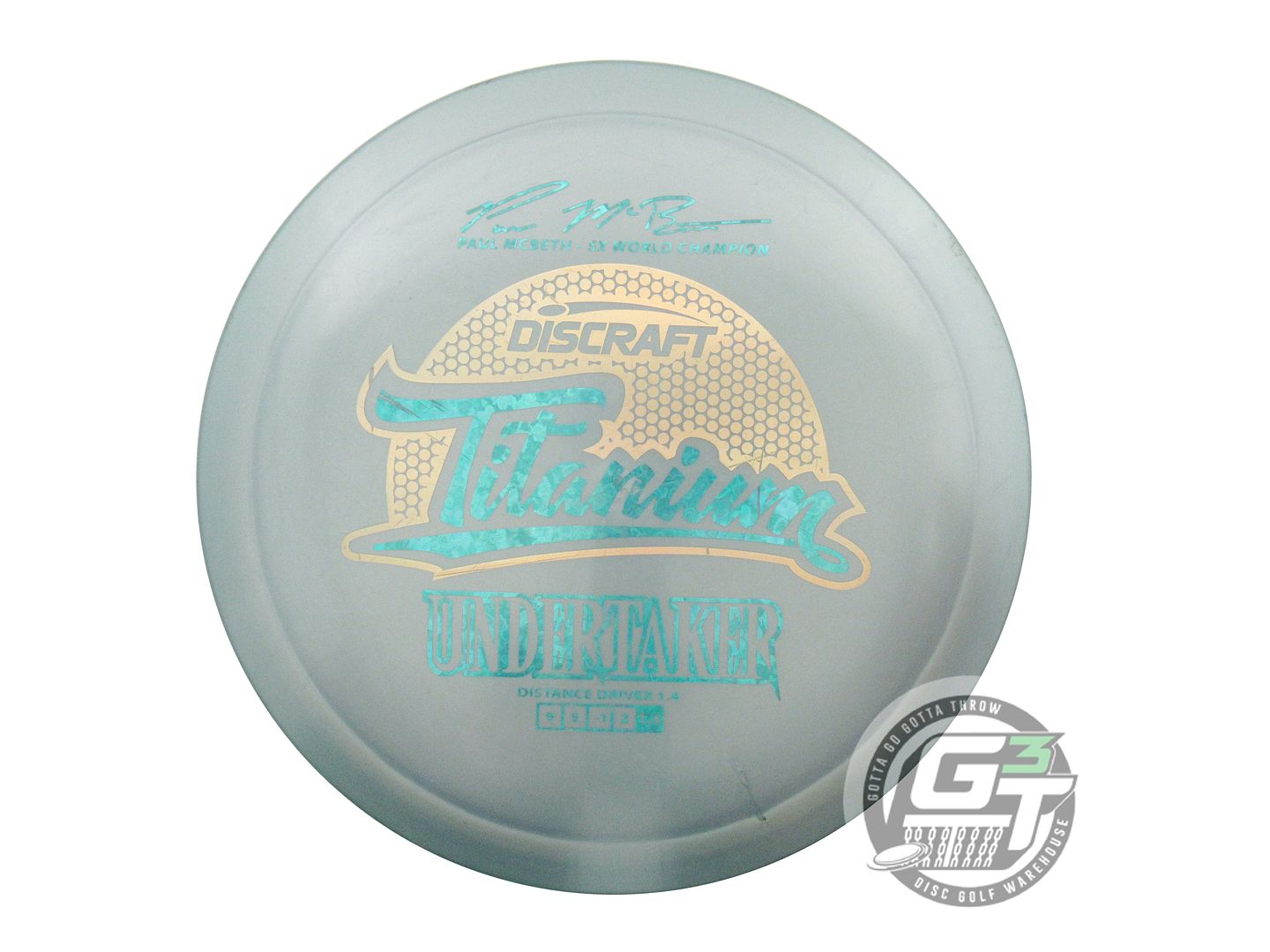 USED Discraft [McBETH] Titanium Undertaker 172g Gray Gold Holo Foil Driver Disc