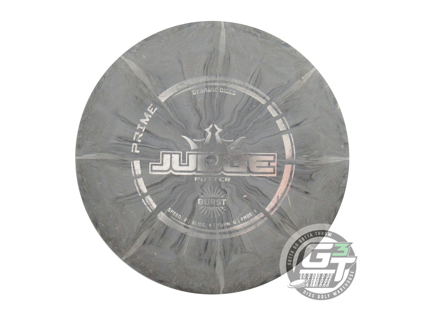 USED Dynamic Discs Prime Burst Judge 176g Gray Silver Foil Putter Golf Disc