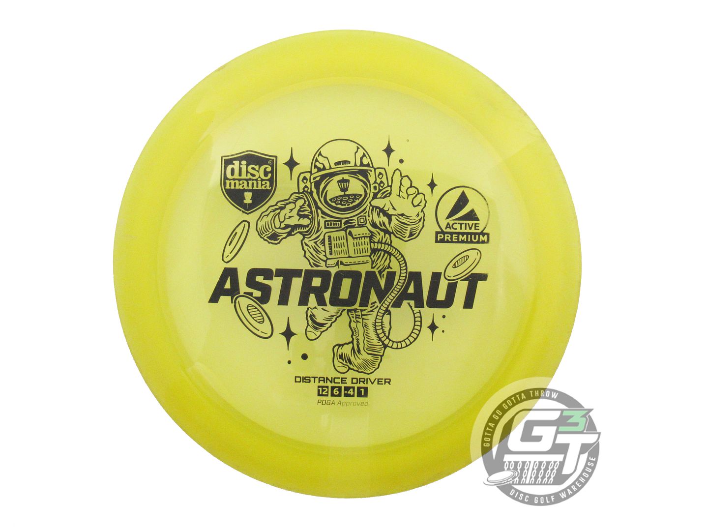 USED DiscMania Active Premium Astronaut 173g Yellow Black Stamp Driver Golf Disc